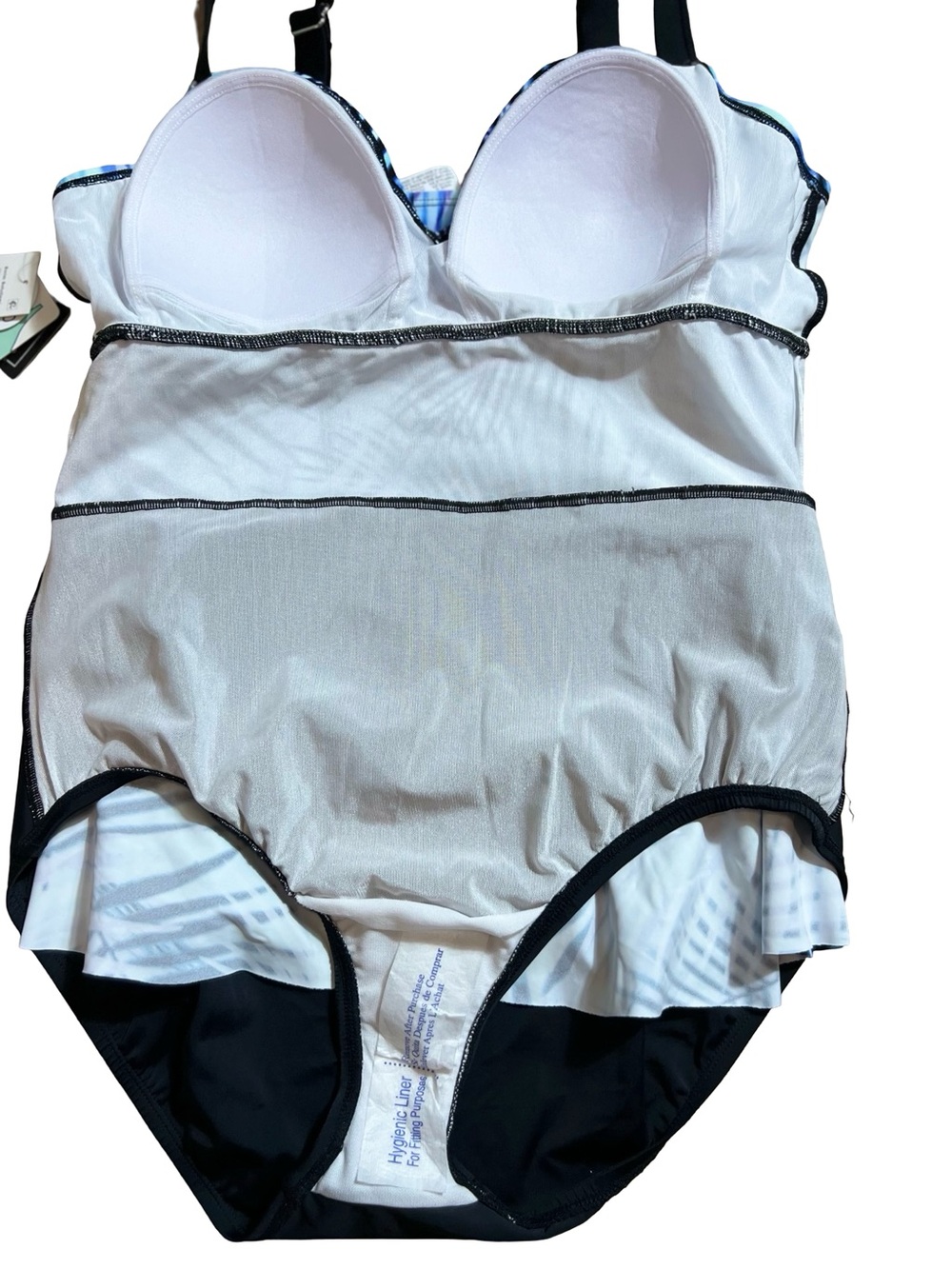 Swim Solutions women’s triple tier fauxkini one-piece swimsuit blue size 16 - Picture 8 of 12